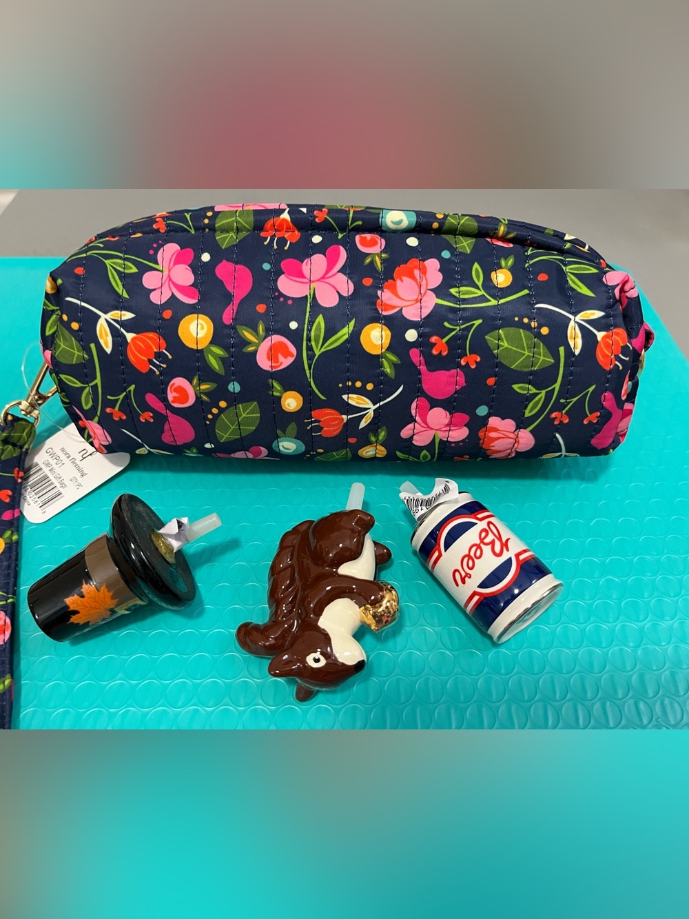 Nora Fleming 3 Minis  Beer and Squirrel. Pilgrim Hat plus Mini Bag